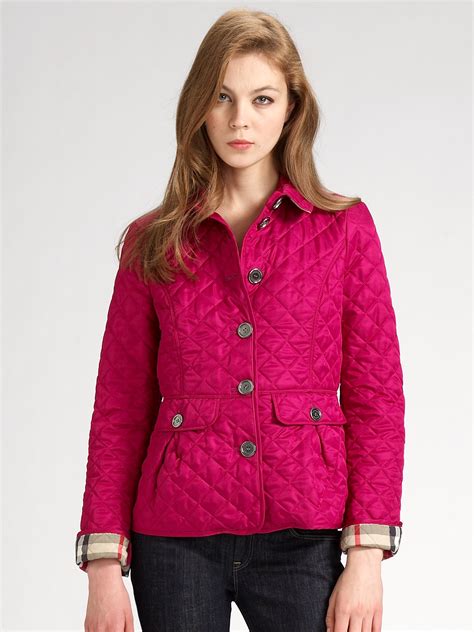 light pink burberry quilted jacket